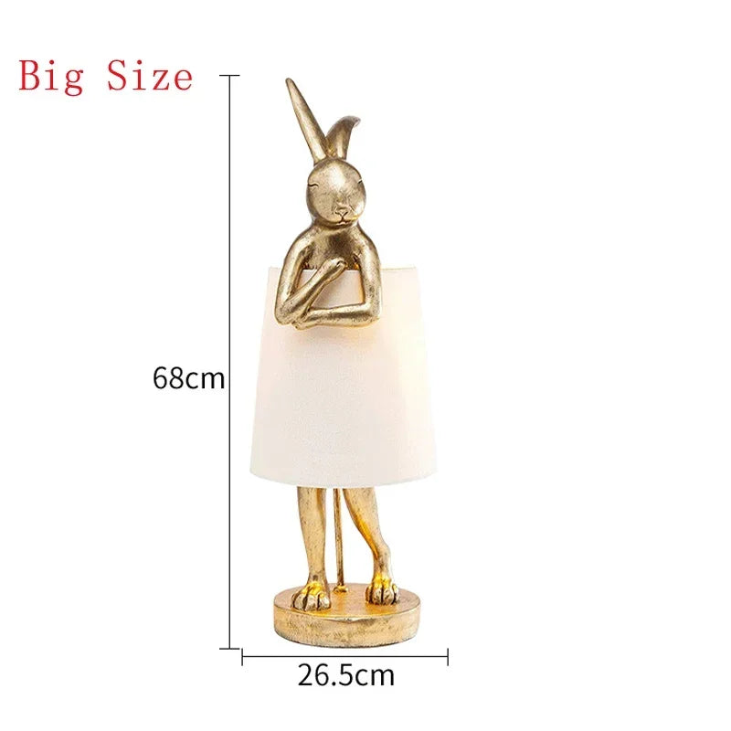 Retro Resin Rabbit Lamp